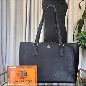 Tory Burch Black Stefano Leather Robinson Shoulder Bag